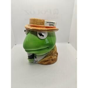 Kermit The Frog 1970s Muppet News Reporter Mug Sigma Tastemaker Japan Vintage